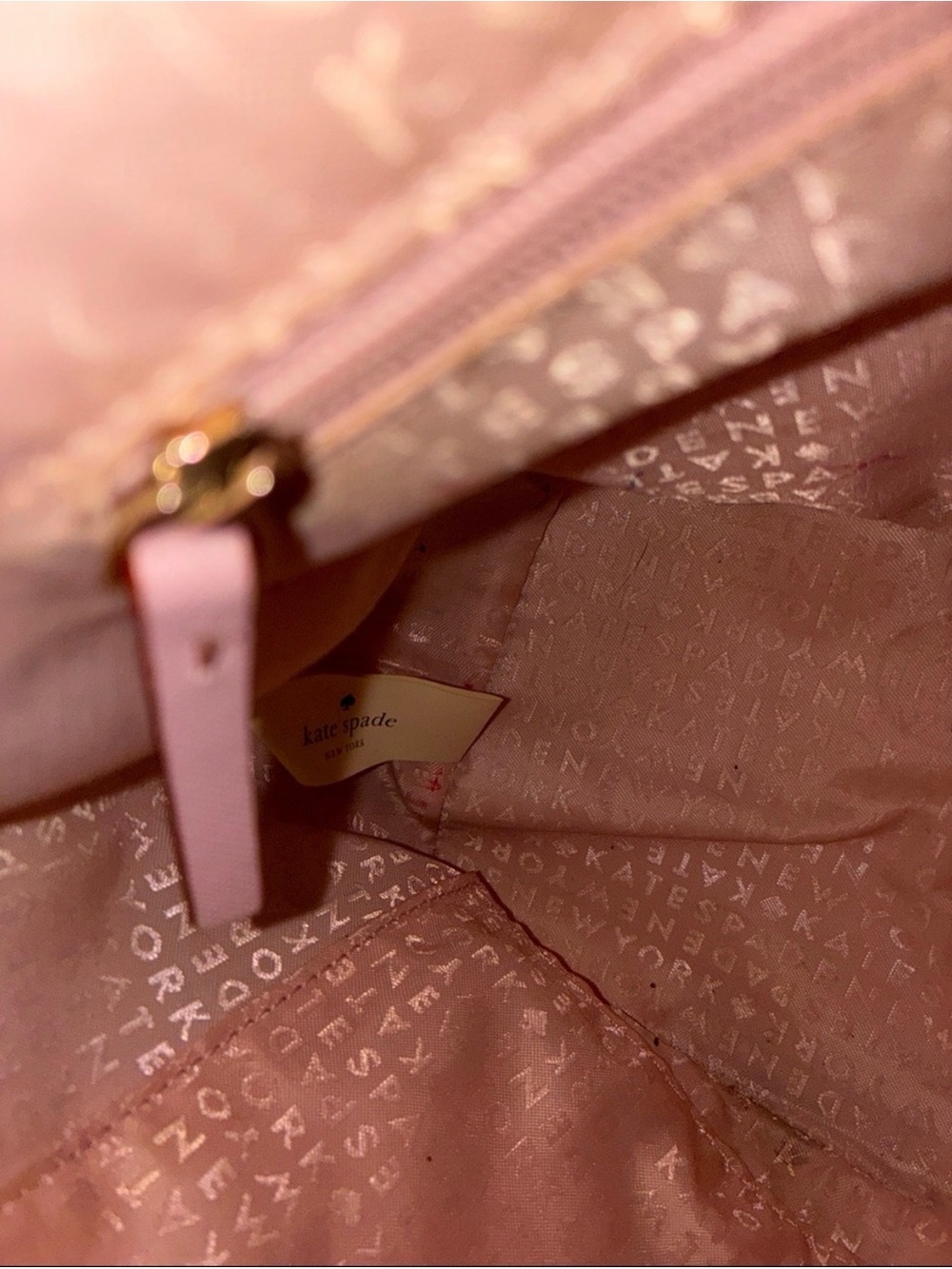FUC Rehab Kate Spade Pink Polka Dot Tote Bag - Glitter Accent - Picture 11 of 12
